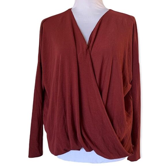 ALTAR’D STATE women’s brick red crisscross long sleeve top sz S - Picture 1 of 6